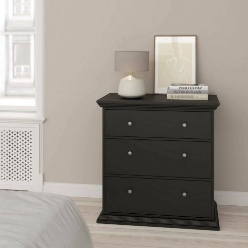 Cassettiera con maniglie nera 86x88h cm - Domeng