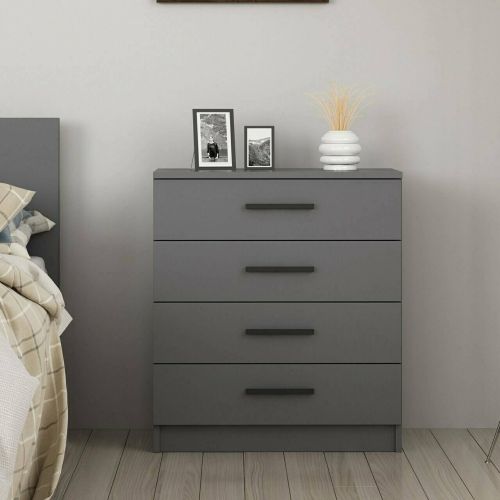 Cassettiera Grigio Cenere 4 Cassetti Apertura Scorrevole 70x79x42h cm, Chiusura Scorrevole - Kalmaegi