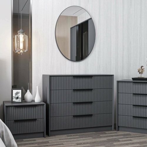 Cassettiera in legno antracite 100x45h cm - Jebi