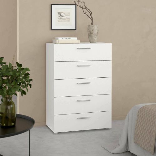 Cassettiera in legno bianca 70x102h cm - Haru
