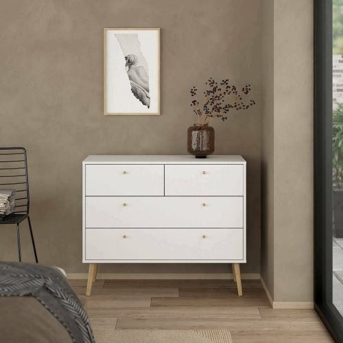 Cassettiera in legno bianca 98x81h cm - Pelagie