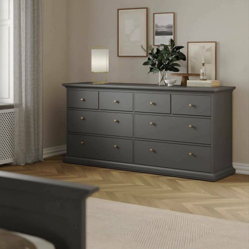 Cassettiera in legno grigia 183x86h cm - Asiagela