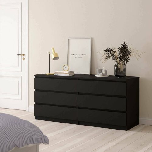Cassettiera in legno nera 153x70h cm - Aci