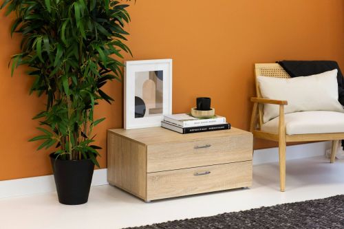 Cassettiera Limerick, Settimino multiuso, Comò camera da letto, Mobile con cassetti, 74x52 h35 cm, Rovere