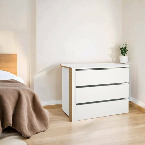 Cassettiera Mathilde, Settimino multiuso, Comò camera da letto, Mobile con cassetti, 55x87 h70 cm, Bianco