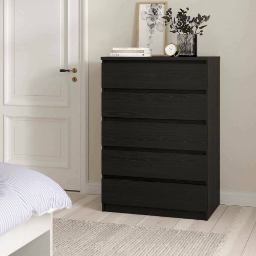Cassettiera moderna nera 76x111h cm - Lucy