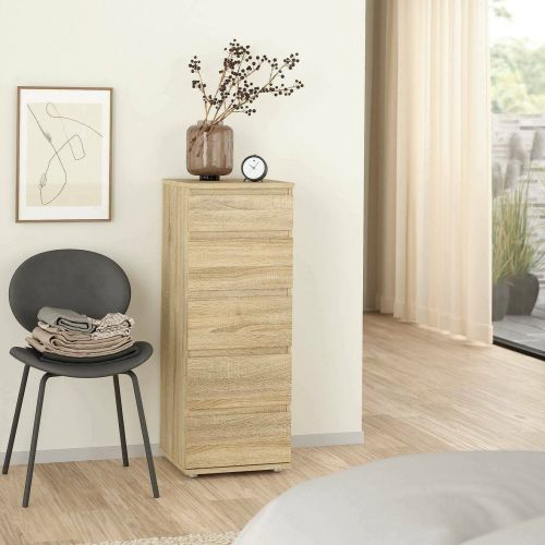 Cassettiera moderna quercia 40x106h cm - Abelarda