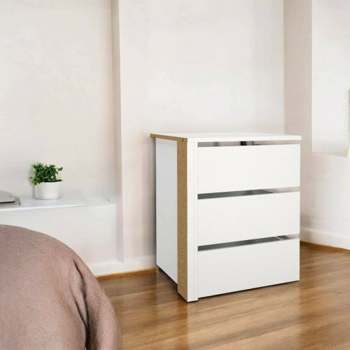 Cassettiera Valentine, Settimino multiuso, Comò camera da letto, Mobile con cassetti, 55x57 h70 cm, Bianco