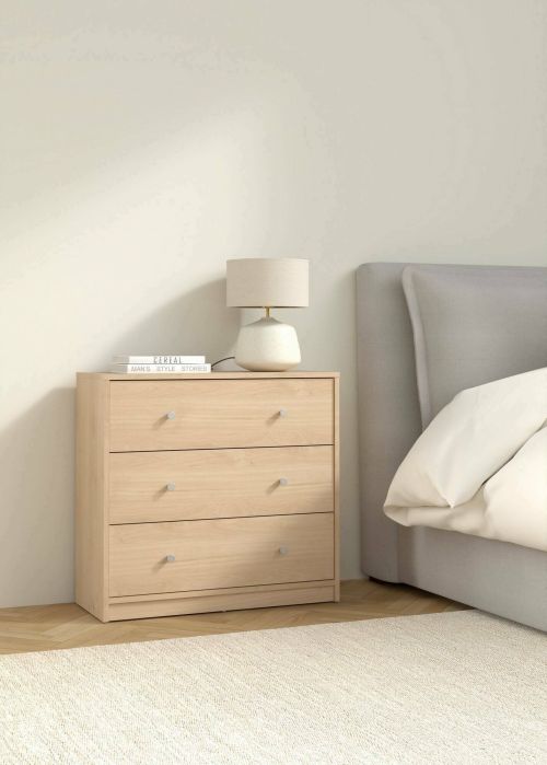 Cassettiera Vivienne, Settimino multiuso, Comò camera da letto, Mobile con cassetti, 30x72 h68 cm, Rovere