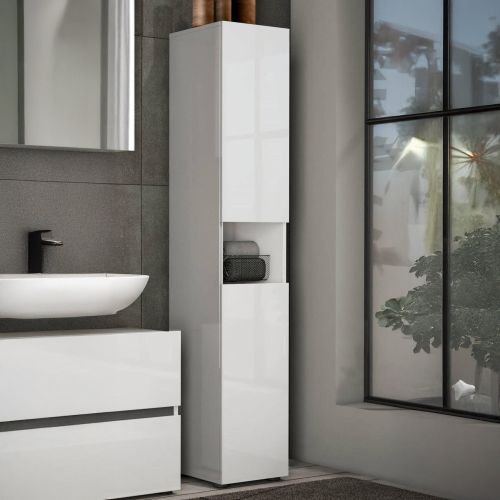 Colonna 2 ante 34x180h cm bianco lucido - Volpetta