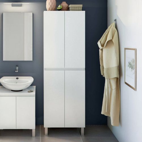 Colonna lavanderia 4 ante 60x182h cm bianco lucido - Fabian