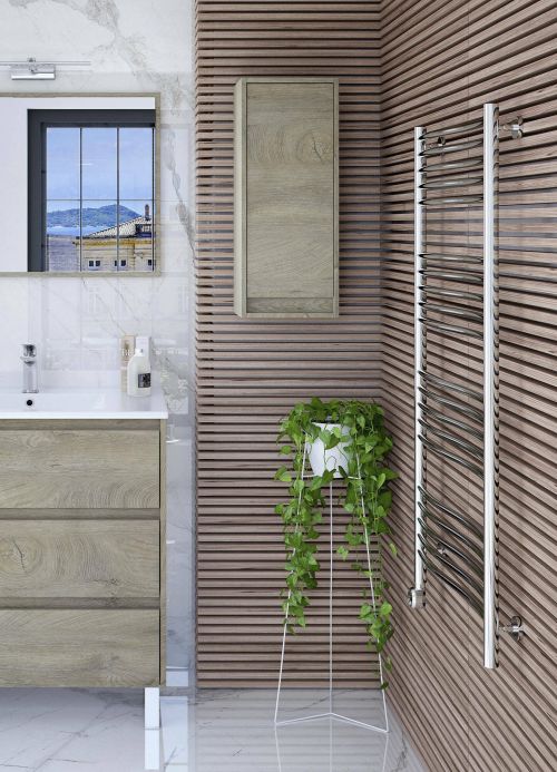 Colonna piccola sospesa bagno 30x74h cm rovere - Anabella