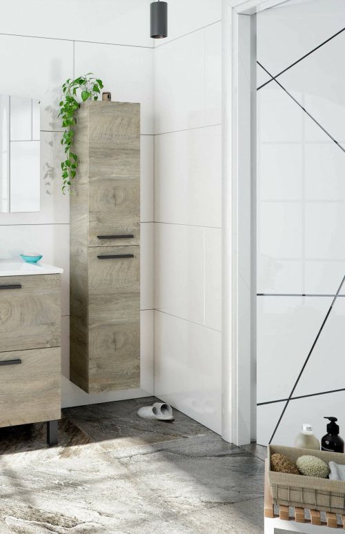 Colonna sospesa bagno 2 ante 30x150h cm rovere - Notte