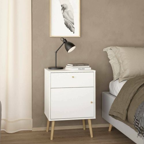 Comodino 1 anta bianco 50x39x72h cm - Antenati