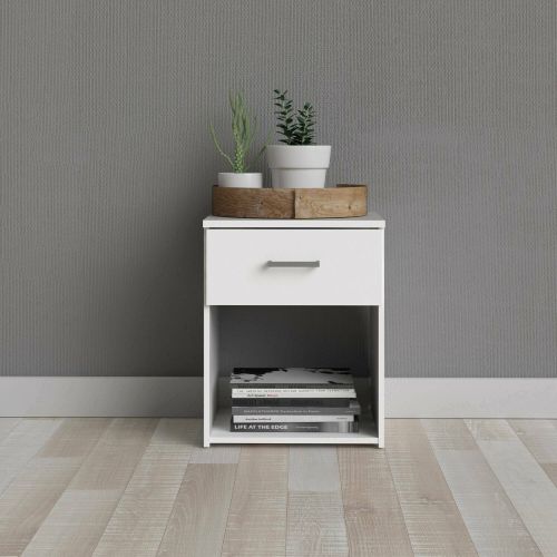 Comodino 1 cassetto bianco 37x35x47h cm - Giustina