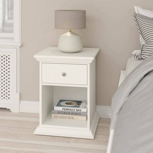 Comodino 1 cassetto bianco 47x43x63h cm - Pascal