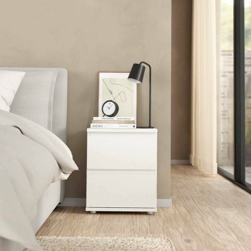 Comodino 1 ripiano bianco 40x34x48h cm - Albregio