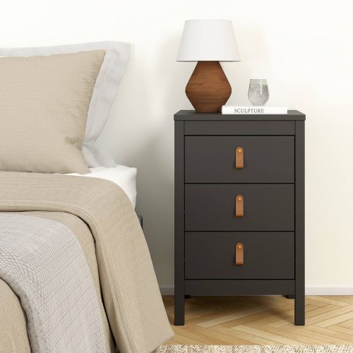 Comodino 1 ripiano nero 43x38x70h cm - Lombardia
