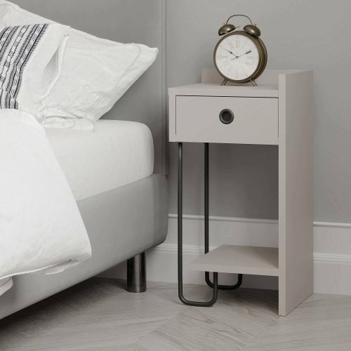 Comodino 2 ripiani beige 32x30x61h cm - Halola