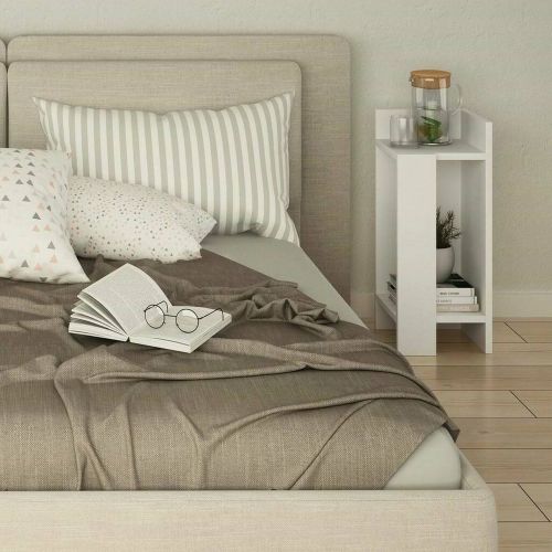 Comodino 2 ripiani bianco 25x27x60h cm - Lepre