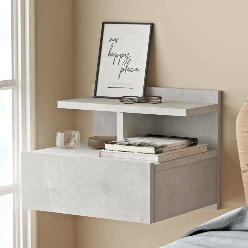 Comodino a muro argento 40x35x32h cm - Joconde