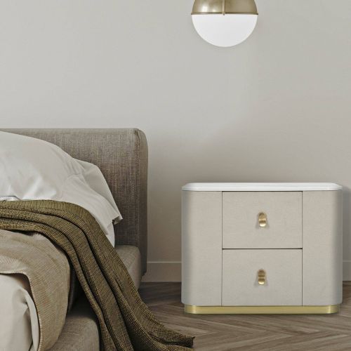 Comodino classico crema e oro 60x40x47h cm - Christov
