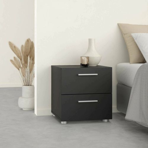 Comodino design nero 40x40x42h cm - Fedora
