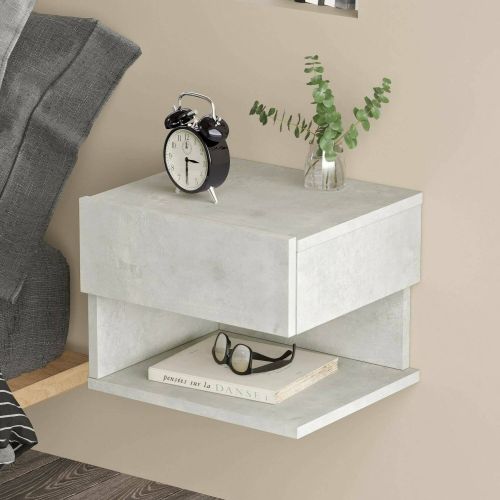 Comodino in legno argento 40x31x35h cm - Lira