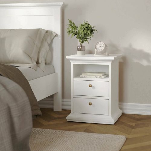 Comodino in legno bianco 43x40x58h cm - Alichin