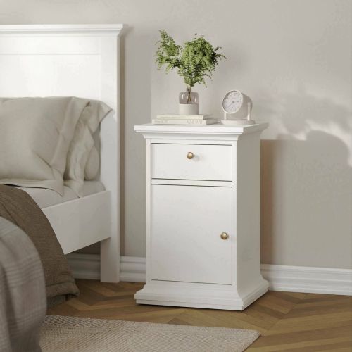 Comodino in legno bianco 43x40x69h cm - Mauricette