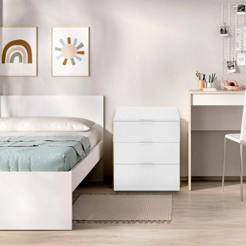 Comodino in legno bianco 50x34x58h cm - Arnad