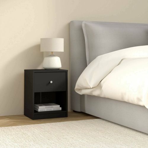 Comodino in legno nero 37x30x48h cm - Kastri