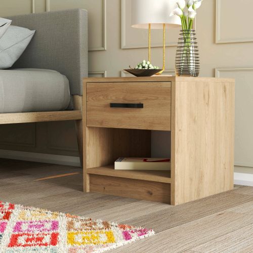 Comodino in legno quercia 52x45x46h cm - Noul
