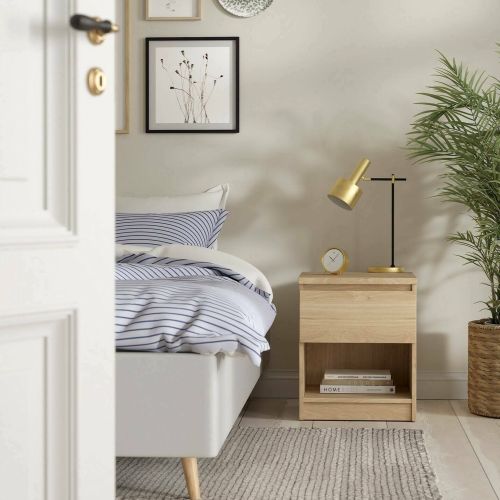 Comodino in legno rovere 40x40x49h cm - Scolastica