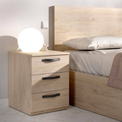 Comodino in legno rovere 40x44x53h cm - Aiga