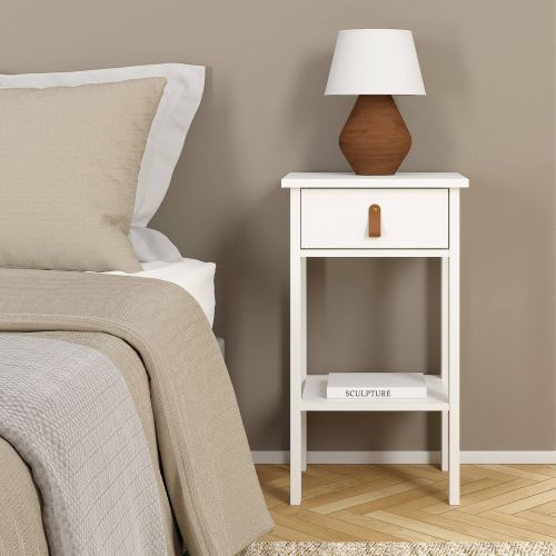 Comodino moderno bianco 40x34x70h cm - Inday