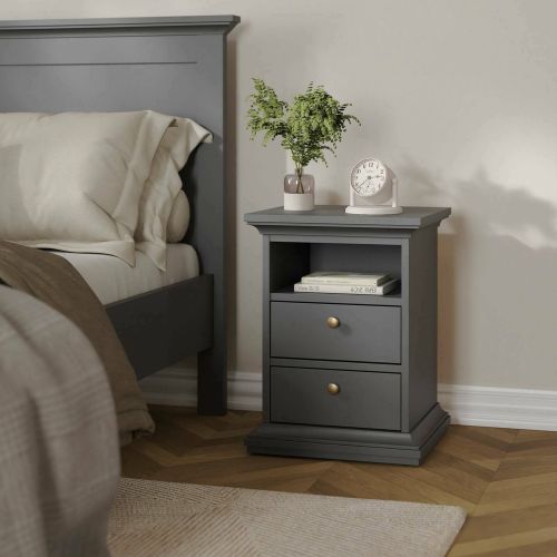 Comodino moderno grigio 43x40x58h cm - Alichin