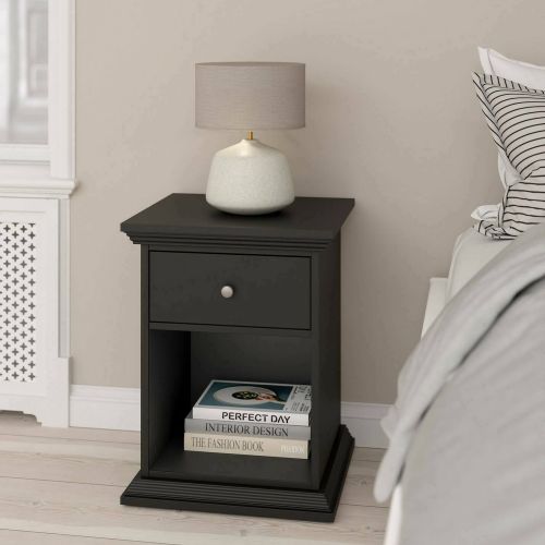 Comodino moderno nero 47x43x63h cm - Pascal
