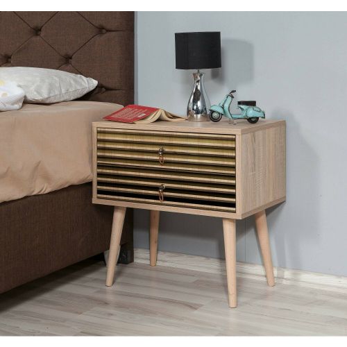 Comodino moderno quercia 60x40x61h cm - Ompong