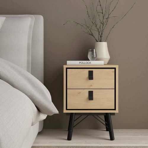 Comodino moderno rovere 43x40x59h cm - Jean