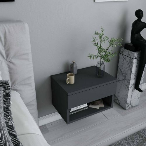 Comodino sospeso antracite 44x29x31h cm - Serpente