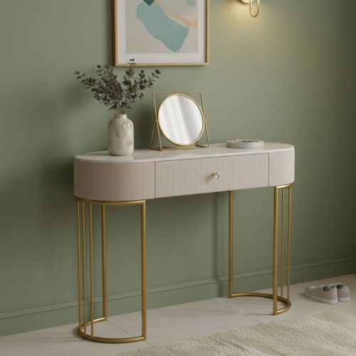 Consolle 100x40x75h cm crema e bianco - Abstraktes