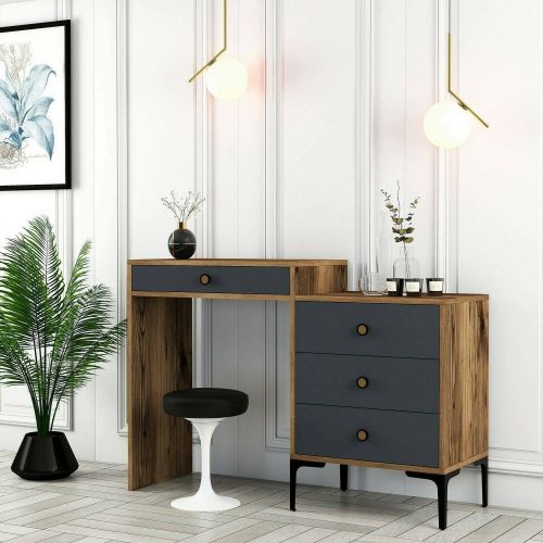 Consolle 124x40x84h cm noce e antracite - Artegna