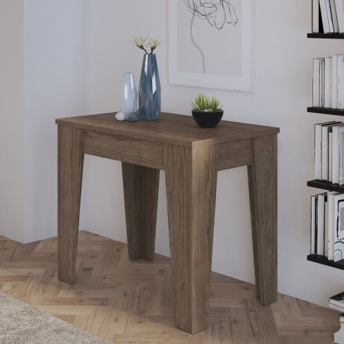 Consolle Allungabile Marrone Rovere Allungabile 12 Posti 305.6x90x75.2h cm, Meccanismo Estensione Allunghe Centrali - Gizio