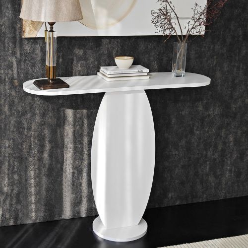 Consolle Bianco Colore Ripiano Bianco 100x30x81h cm, - Ramacca