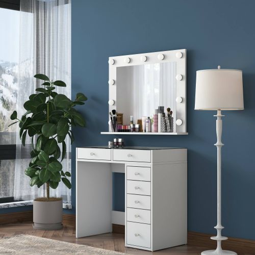 Consolle con specchio 90x45x80h cm bianco - Bussero