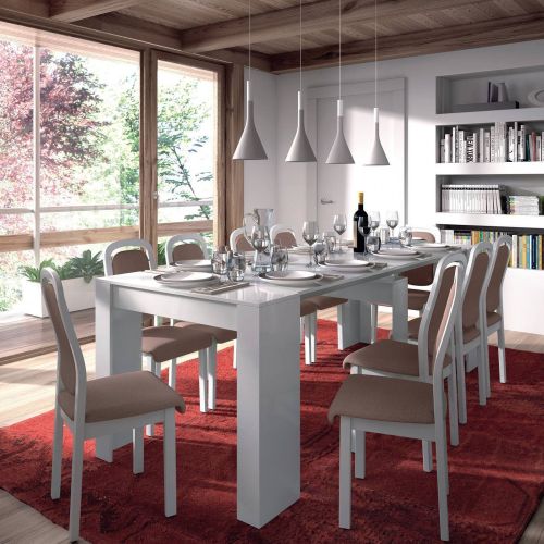 Consolle estensibile sala da pranzo 4-10 posti bianco lucido - Abicitren
