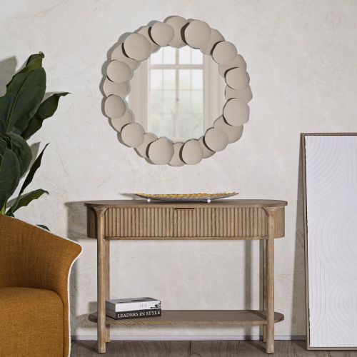 Consolle Marrone Ciliegio oro 2 Ripiani Effetto Invecchiato con 1 Cassetto 110x40x80h cm, Materiale Struttura in Metallo - Faliha