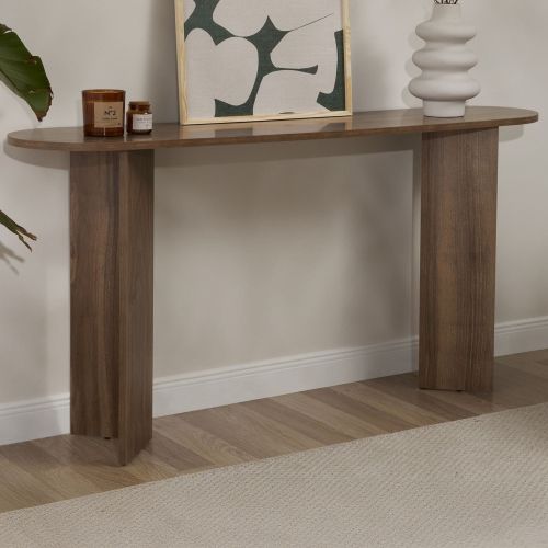 Consolle Marrone Noce un Ripiano Peso Supportato 25 kg 150x35x75h cm, Colore Ripiano Marrone - Cercino