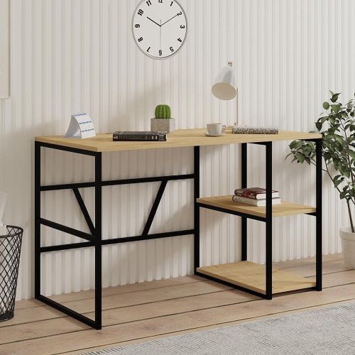 Consolle Marrone Rovere Nero un Ripiano 2 Vani 120x60x74h cm, Colore Ripiano Marrone - Persiceto